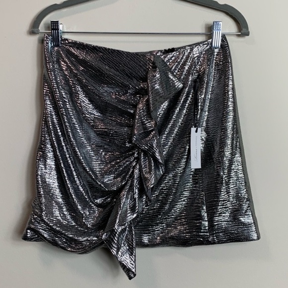 Lovers & Friends Lisa Metallic Ruffle Mini Skirt - Picture 3 of 5